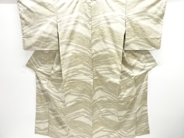 JAPANESE KIMONO / OSHIMA TSUMUGI / WOVEN FLORAL PLANTS / 5MARUKI